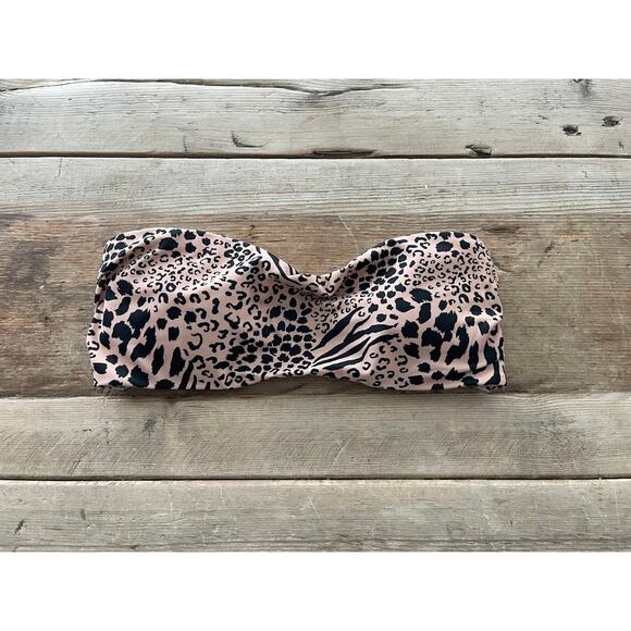 Victoria's Secret Animal Print X-SMALL Tahiti Bandeau Bikini Top Swim - Picture 1 of 2